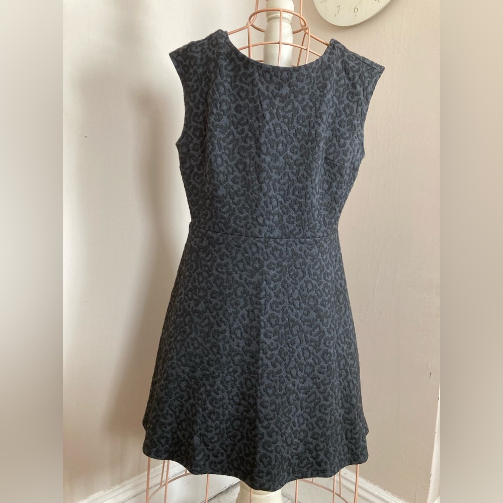 Gray Leopard Print Loft Dress